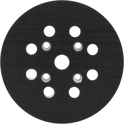 Un disco abrasivo nero con nove fori, disposti in modo simmetrico.