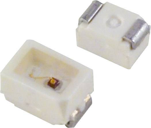 Due LED SMD: Una mostra il lato superiore, l'altra il lato inferiore. Entrambe sono rettangolari con contatti metallici alle estremità.