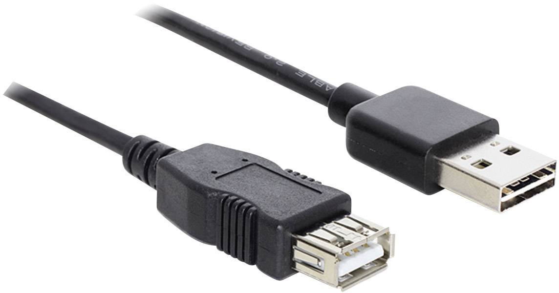 Un cavo prolunga USB con una spina USB-A su un lato e un connettore USB-A femmina sull'altro lato.
