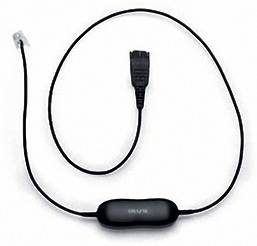 Un cavo adattatore nero con un connettore RJ e un altro connettore, collegati da una sezione ovale e più spessa al centro.