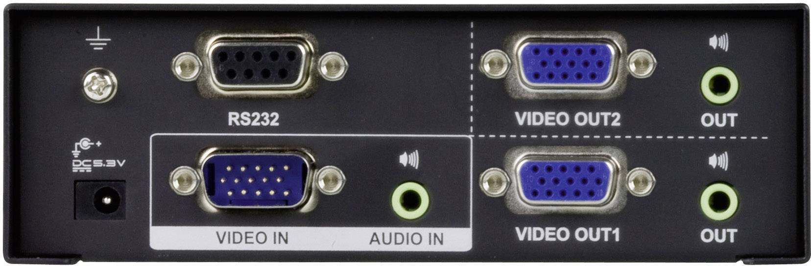ATEN VS0102 Splitter video VGA, 450MHz, audio, RS232, 2 porte-2