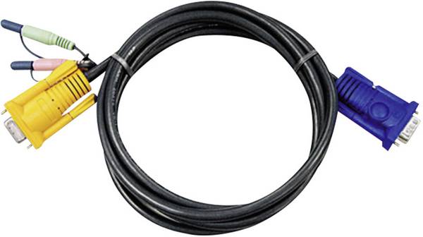 ATEN KVM Cavo [1x Spina VGA, Spina jack da 3.5 mm - 1x Presa VGA, Spina jack da 3.5 mm] 3.00 m Nero