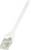 Un cavo Ethernet bianco con un connettore RJ-45 all'estremità, utilizzato per collegare dispositivi di rete.