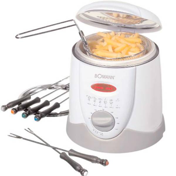 Friggitrici - Bomann FFR 1290 Friggitrice e macchina per la fonduta 840 W Con regolazione manuale della temperatura Bianco, Grigio - Friggitrici - Bomann FFR 1290 Friggitrice e macchina per la fonduta 840 W Con regolazione manuale della temperatura Bianco, Grigio -