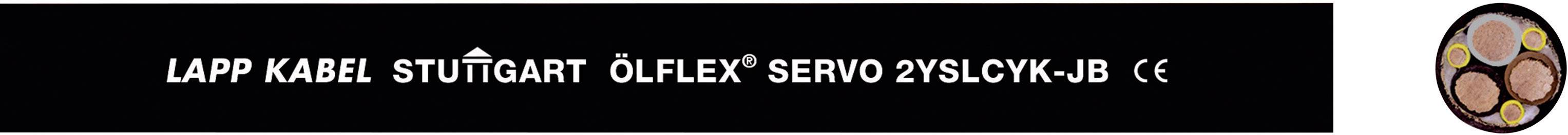 Cavo nero con scritta 'LAPP KABEL STUTTGART ÖLFLEX SERVO 2YSLCYK-JB'. Il lato destro mostra la sezione trasversale del cavo con i fili.