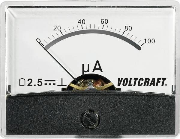 Strumento di misura analogico da pannello VOLTCRAFT AM-60X46/100µA/DC 100 µA N/A
