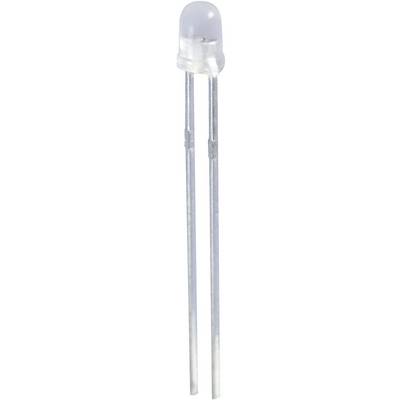 Un LED chiaro, a forma di cupola, con due lunghi terminali metallici, raffigurato su sfondo bianco.