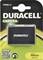 Una batteria per fotocamera Duracell, modello DRNEL14, sostitutiva per Nikon EN-EL14. Confezionata in un blister nero e giallo con codice QR.