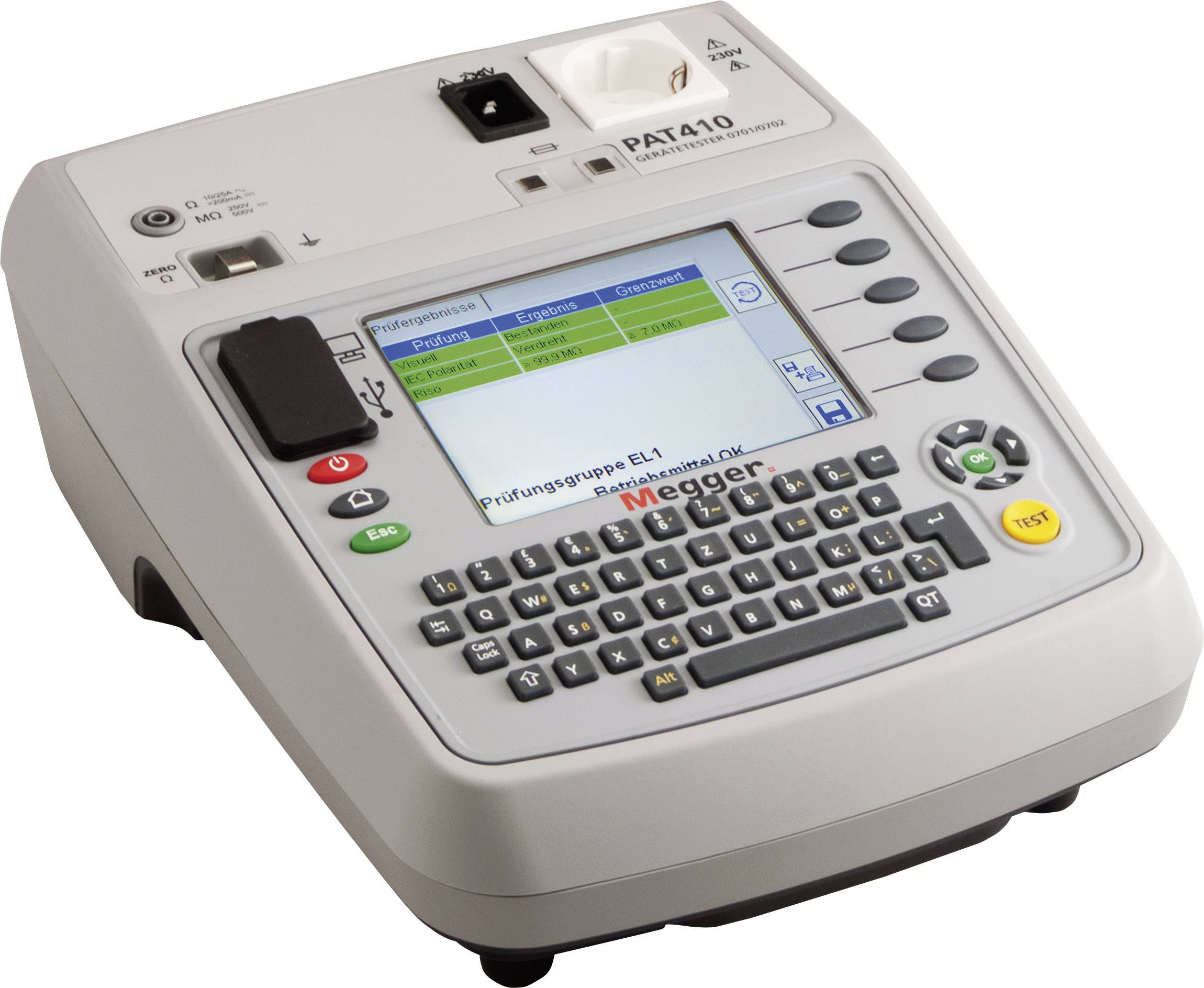 Megger PAT410-DE+SW Tester per apparecchiature Norma VDE 0701-0702