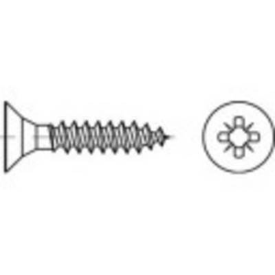 Disegno tecnico di una vite a testa svasata con impronta Torx. A sinistra la vista laterale, a destra la vista dall'alto.