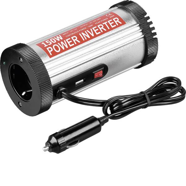 Inverter - Goobay Inverter SPW 150 USB 150 W 12 V/DC - 230 V/AC, 5 V/DC A forma di portabicchieri - Inverter - Goobay Inverter SPW 150 USB 150 W 12 V/DC - 230 V/AC, 5 V/DC A forma di portabicchieri -