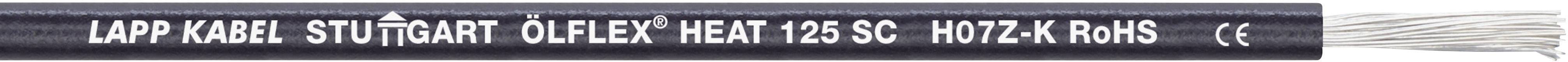 Cavo nero con scritta 'Lapp Kabel Stuttgart Oelflex Heat XFS SC 1x12 0.6/1kV COPPIA'.