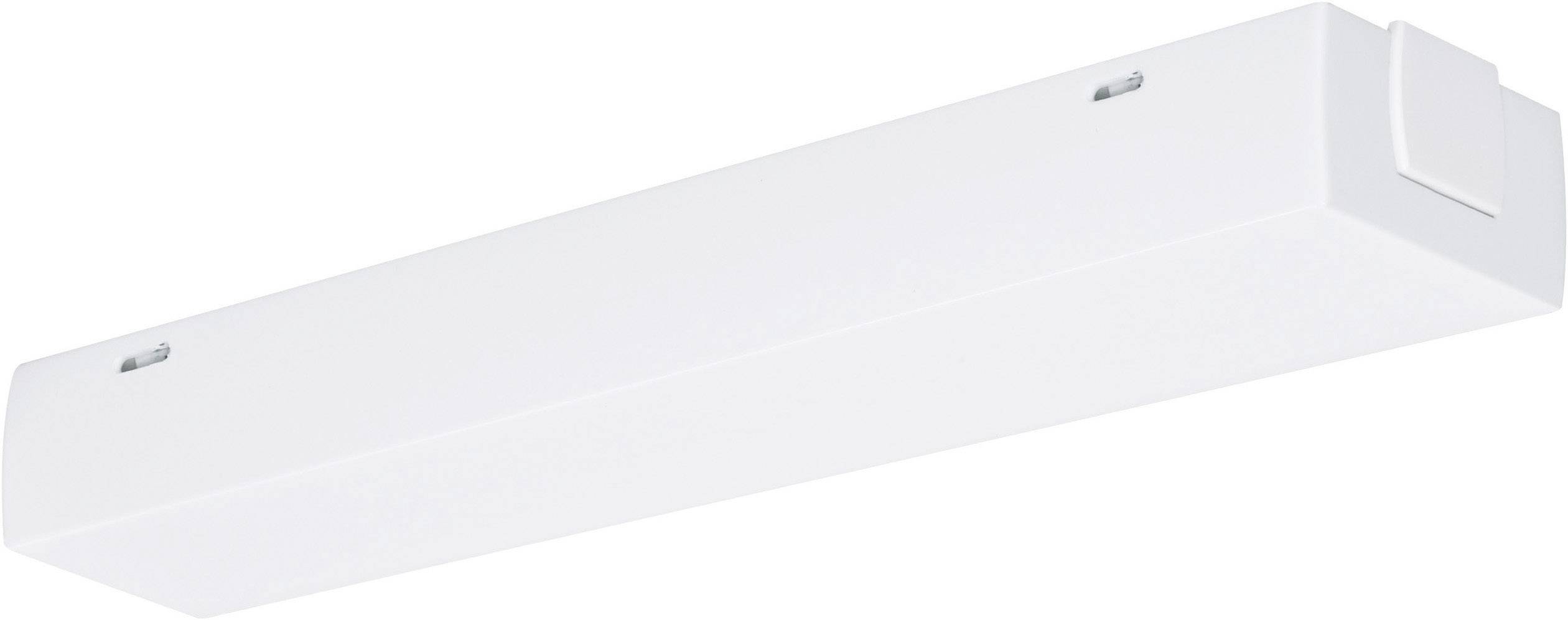 Una barra luminosa LED bianca rettangolare per montaggio a soffitto, comunemente utilizzata in ambienti per uffici o industriali.