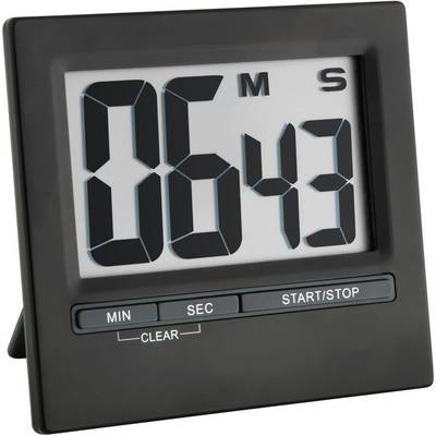 Timer digitale con display grande che mostra '06:43'. Pulsanti etichettati con 'MIN', 'SEC', 'START/STOP'.