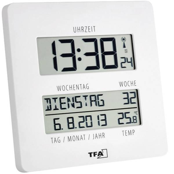 Orologi da parete - TFA 60.4509.02 Radiocontrollato Orologio da parete 27 mm x 195 mm x 195 mm Bianco - Orologi da parete - TFA 60.4509.02 Radiocontrollato Orologio da parete 27 mm x 195 mm x 195 mm Bianco -