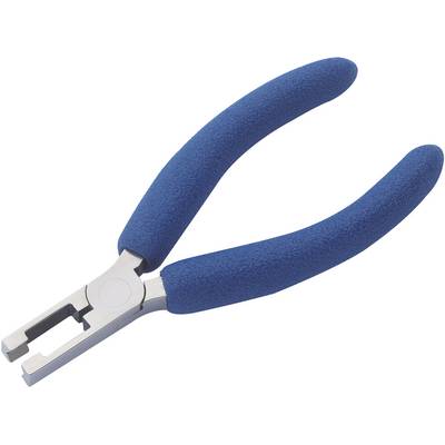 Una pinza blu imbottita con testa piatta per afferrare oggetti. Adatta per lavori artigianali di precisione.