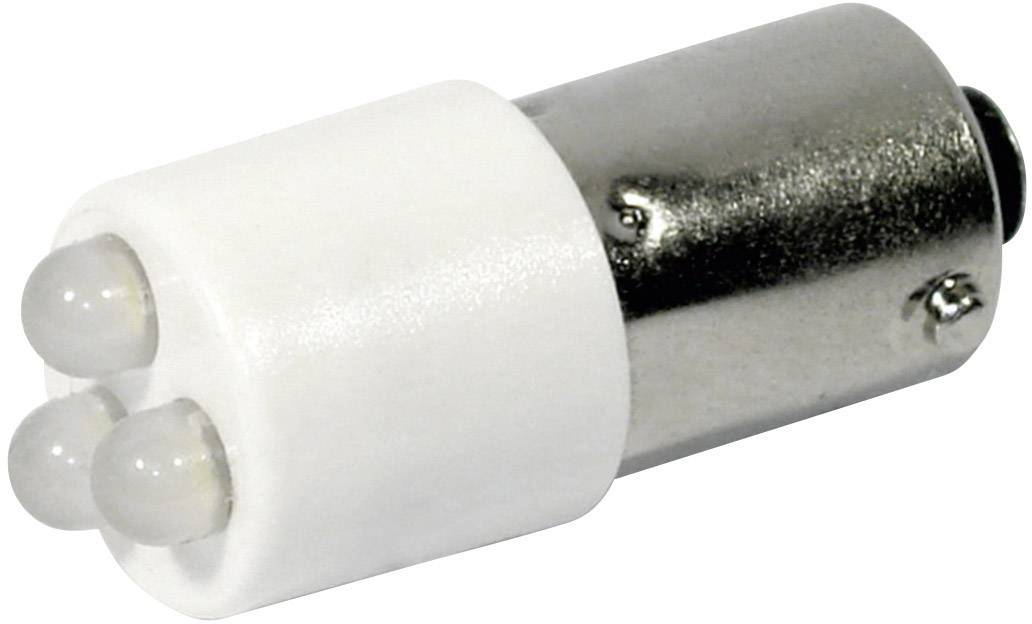 Una lampadina LED bianca con tre diodi luminosi in un involucro metallico. Adatta per dispositivi elettrici e applicazioni di illuminazione.