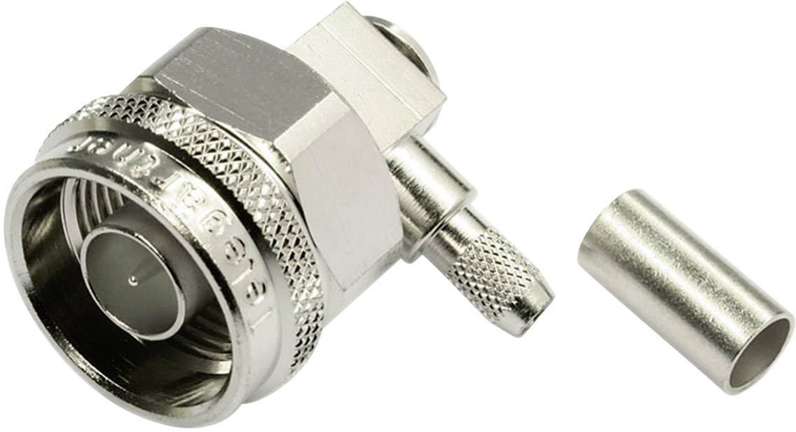 Connettore coassiale con involucro metallico e rivestimento rimovibile, idoneo per connessioni antenna nell'elettronica di consumo.