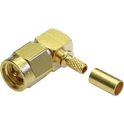 Un connettore SMA dorato con guaina rimovibile, tipico per connessioni di antenne in dispositivi elettronici.