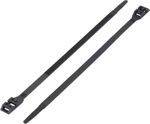 TRU COMPONENTS 1592838 TC-DK-760BK203 Fascetta per cavi 760 mm 9 mm Nero testa doppia 1 pz.