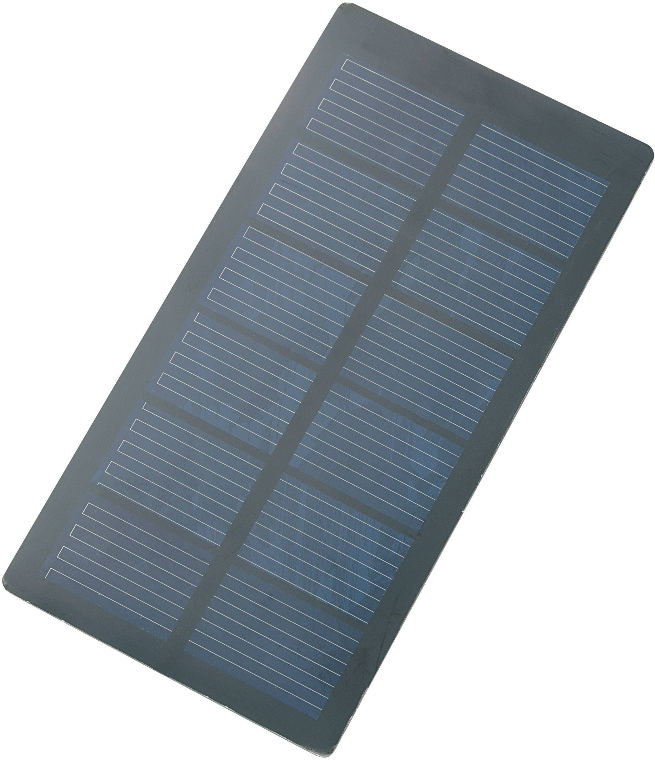 Un pannello solare rettangolare con dodici file di celle visibili. Viene utilizzato per convertire la luce solare in energia elettrica.