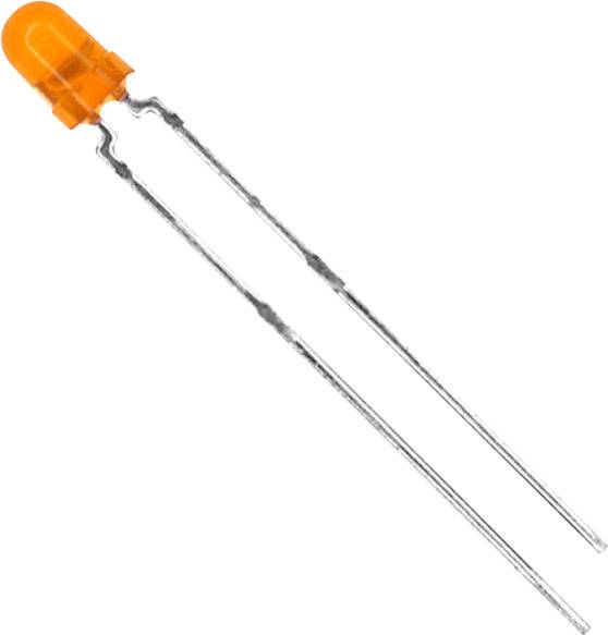 'LED arancione con due fili di connessione'