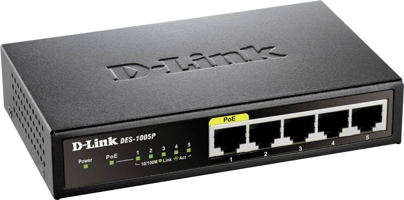 Switch desktop D-Link DES-1005P a 5 porte PoE Fast Ethernet-1