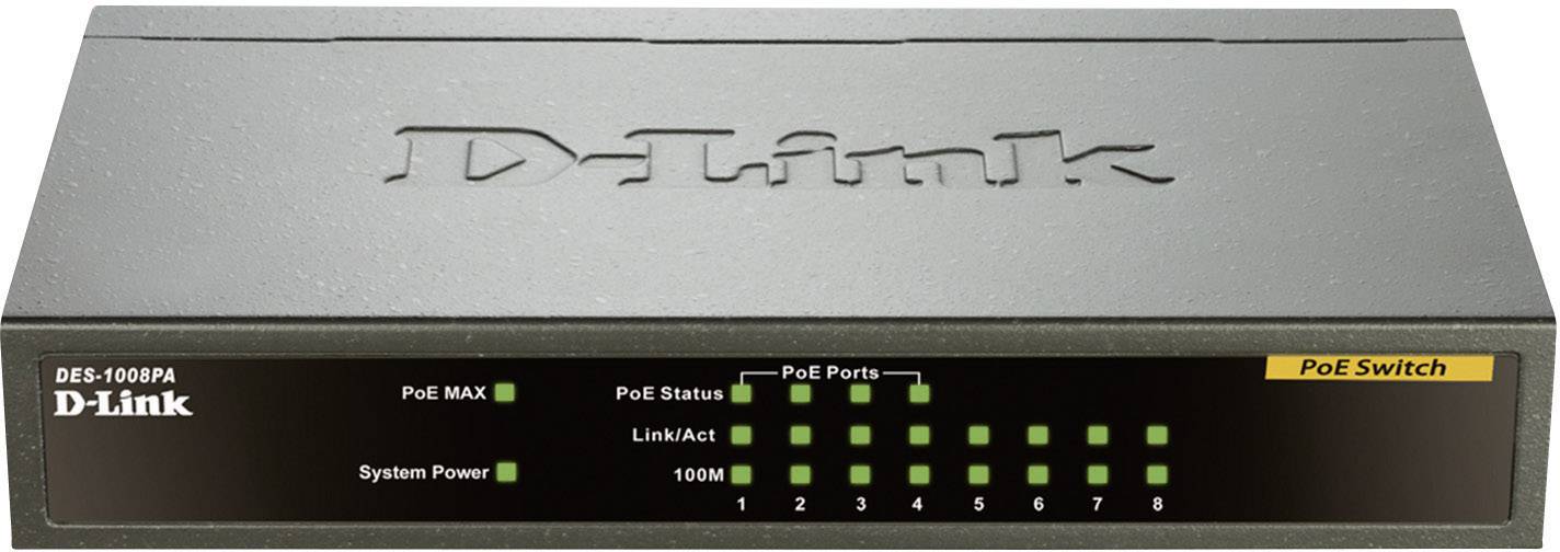 D-Link DES-1008PA Switch di rete 8 Porte 100 MBit/s Funzione PoE