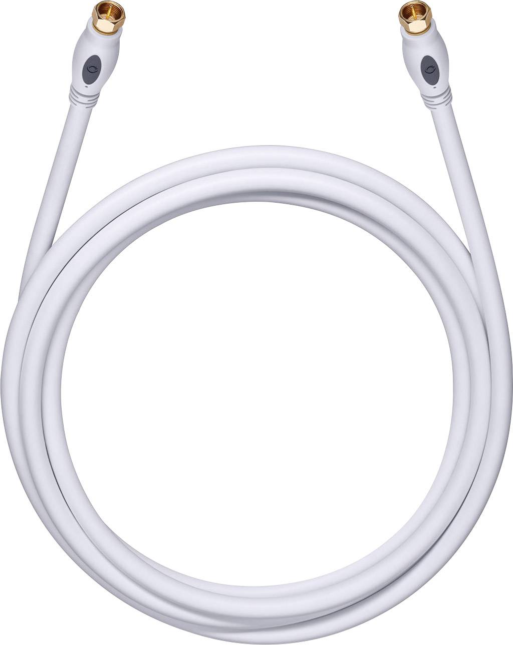 Oehlbach Antenna, SAT Cavo [1x Spina a F - 1x Spina a F] 1.70 m 120 dB contatti connettore dorati Bianco