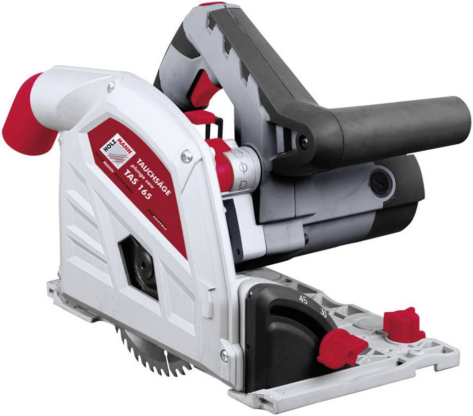 Sega circolare manuale con involucro rosso e grigio, impugnatura ergonomica e lama visibile, adatta per il taglio preciso del legno.