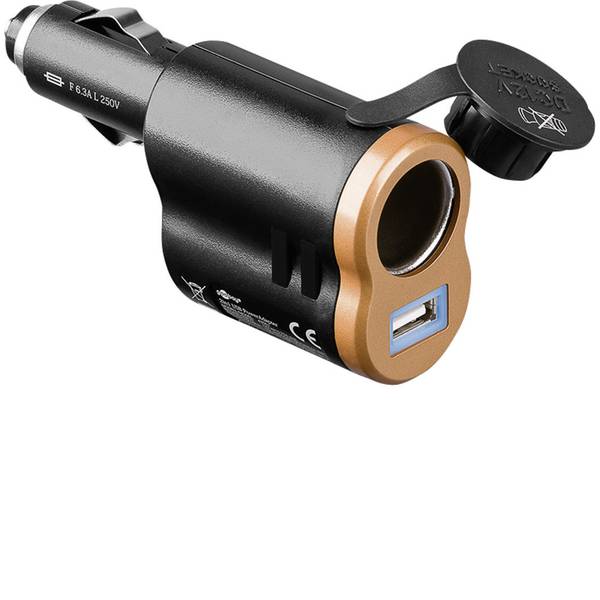 Accessori per presa accendisigari - Goobay 2 in 1 Adattatore USB Portata massima corrente=5 A Adatto per USB-A, Accendisigari - Accessori per presa accendisigari - Goobay 2 in 1 Adattatore USB Portata massima corrente=5 A Adatto per USB-A, Accendisigari -