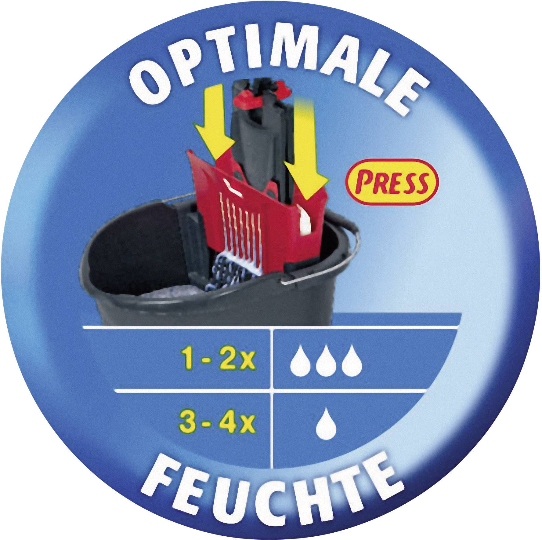 'Optimate Umidità' mostra un secchio con meccanismo di pressione. Le frecce indicano l'utilizzo: 1-2 volte per meno umidità, 3-4 volte per più umidità.