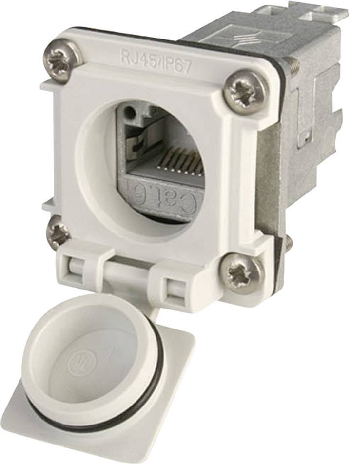 Telegärtner 100022952 STX V6 531185 RJ45 variante 6 100022952 Presa con telaio di montaggio Poli: 8P8C Numero di poli 8P8C Grigio luminescente 1 pz.