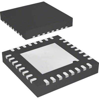 Due componenti di microchip quadrate, una vista dall'alto e una dal lato, illustrano il design del package.