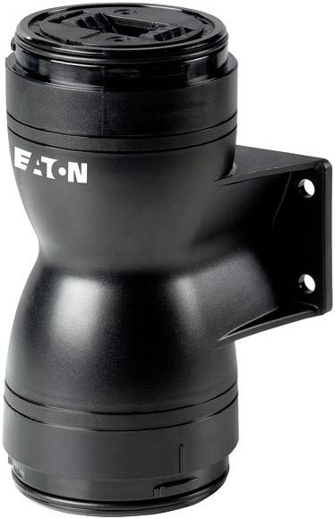 Connettore elettrico nero Eaton, di forma cilindrica, con piastra di montaggio laterale e coperchio chiuso.