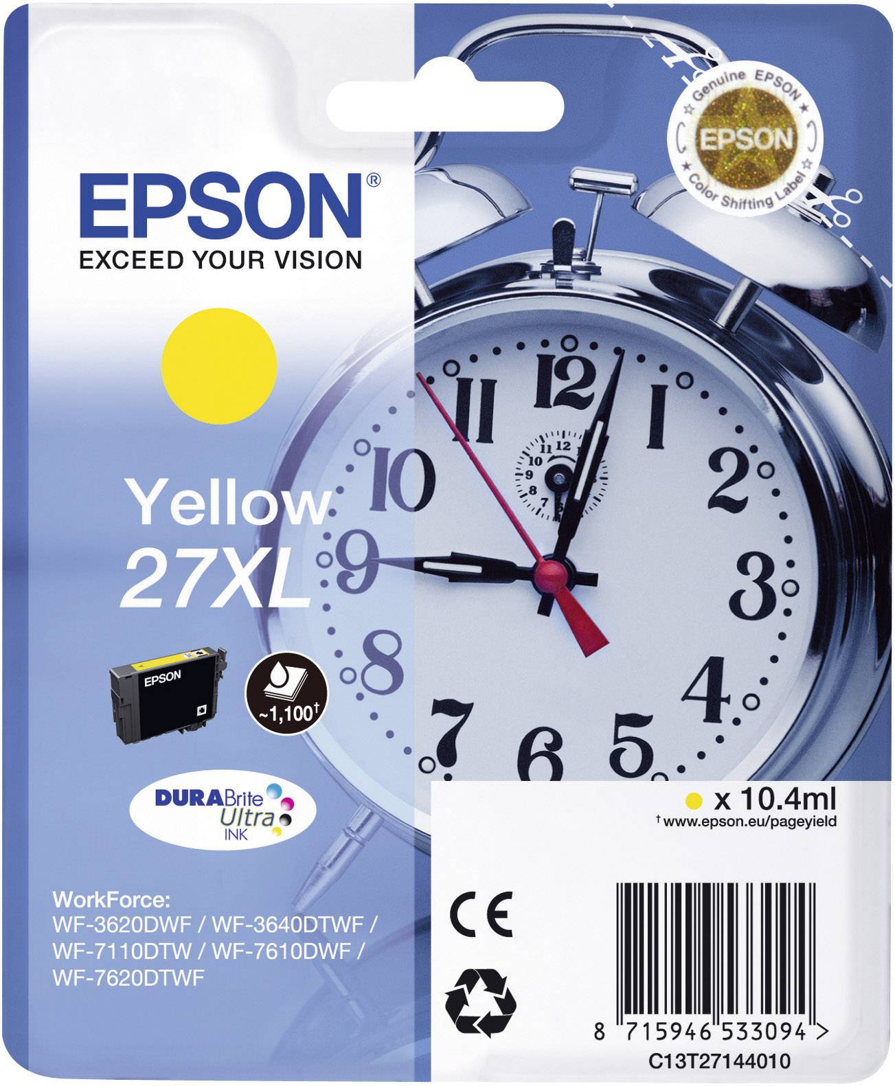 Epson Cartuccia 27XL Originale Giallo C 13 T 27144010