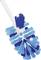Scopino per WC con setole blu e bianche disposte a forma di stella sulla testata della spazzola.