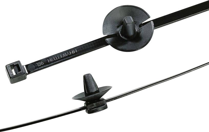 HellermannTyton 156-01698 Fascetta per cavi 150 mm 4.60 mm Nero con ancoraggio a freccia e disco 1 pz.
