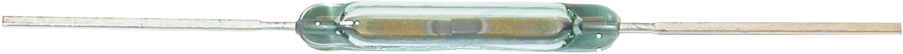 Un interruttore cilindrico con contatti metallici su entrambe le estremità, spesso utilizzato in dispositivi elettrici per controllare il flusso di corrente.