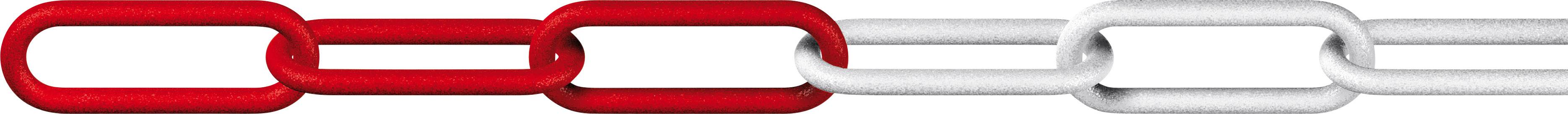 Una catena con maglie alternate rosse e bianche, dove le maglie rosse rappresentano una sezione interrotta.