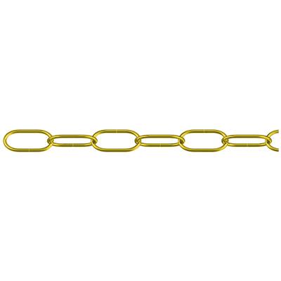 Un anello a catena giallo, orientato orizzontalmente, raffigurato su sfondo bianco.