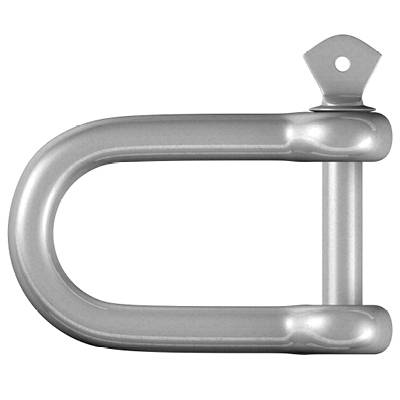 Lucchetto ad arco a forma di D in argento con bullone bloccabile, idoneo per la sicurezza di biciclette o altri oggetti.