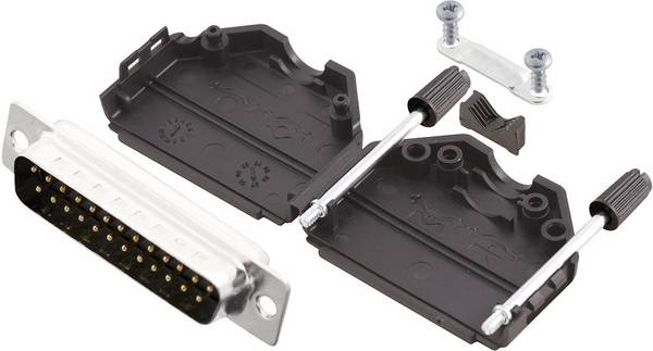 MH Connectors MHDPPK25-DB25P-K KIT connettori maschio SUB-D 180 ° Numero Poli (num): 25 Punte a saldare 1 pz.