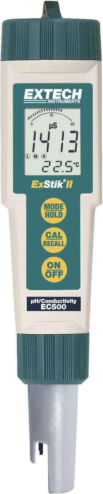 Un dispositivo portatile per misurare la conducibilità e la temperatura, che mostra '1413 µS' e '23,5 °C' su un display digitale.