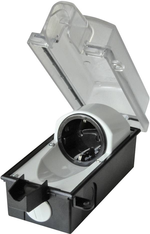 interBär 9015-001.01  Presa da parete  bloccabile IP44 Nero, Trasparente