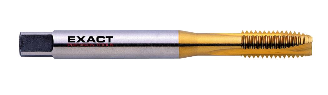 Utensile da taglio in metallo con superficie di taglio dorata, con scritto 'EXACT'. Utilizzato per filettare.