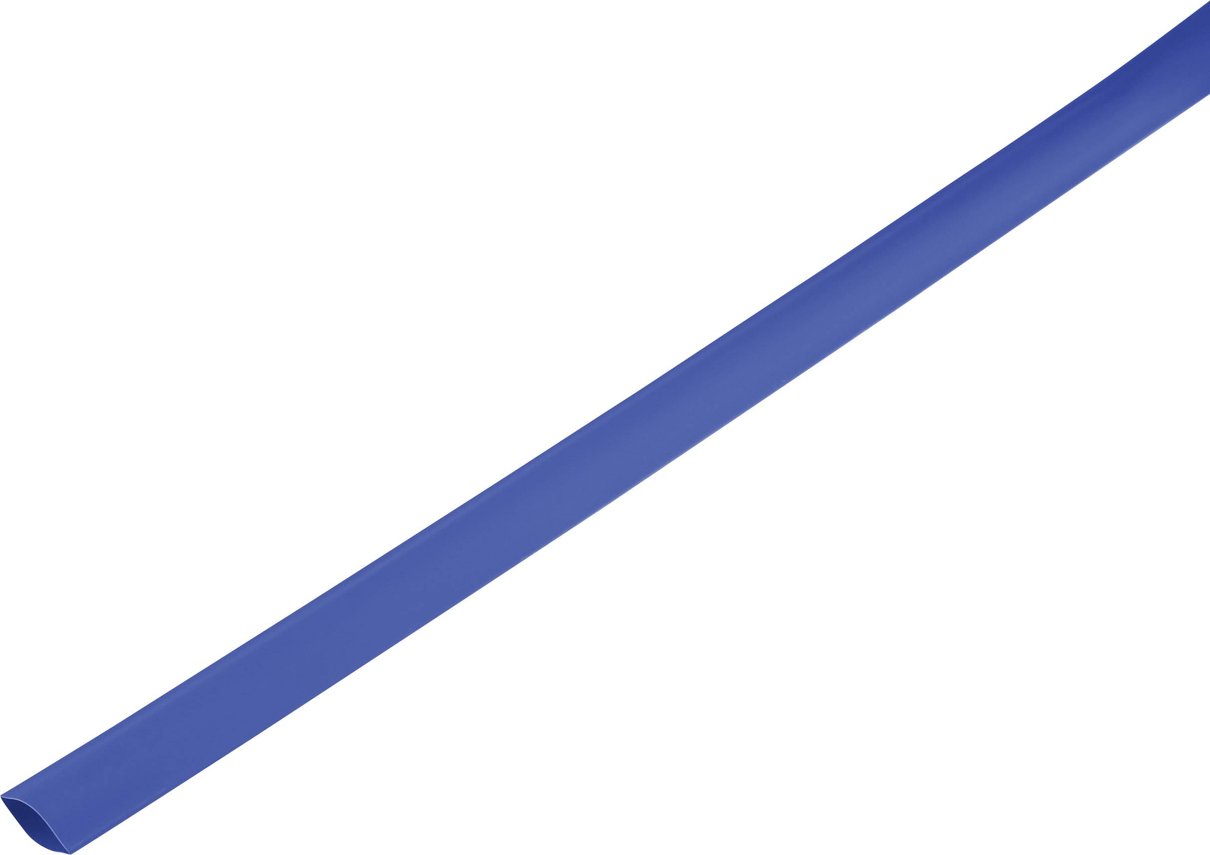 Un lungo tubo termorestringente blu, utilizzato per l'isolamento in applicazioni elettriche.