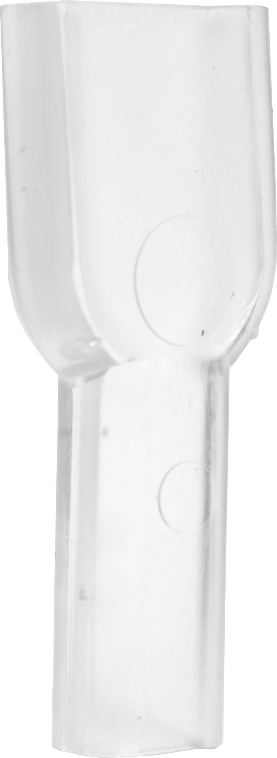 Spina in plastica trasparente, forma rettangolare, priva di marcature o etichette visibili.