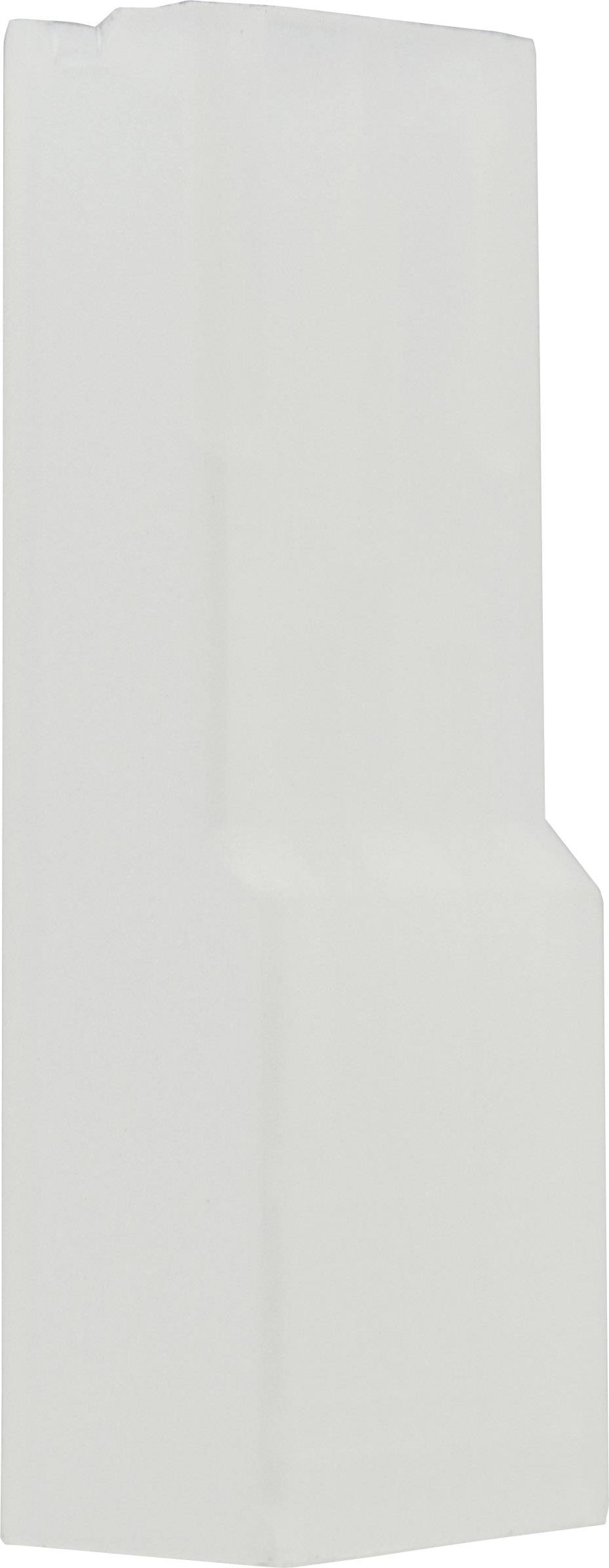 Un blocco rettangolare, bianco e allungato con un gradino nel mezzo, presumibilmente in plastica o ceramica.