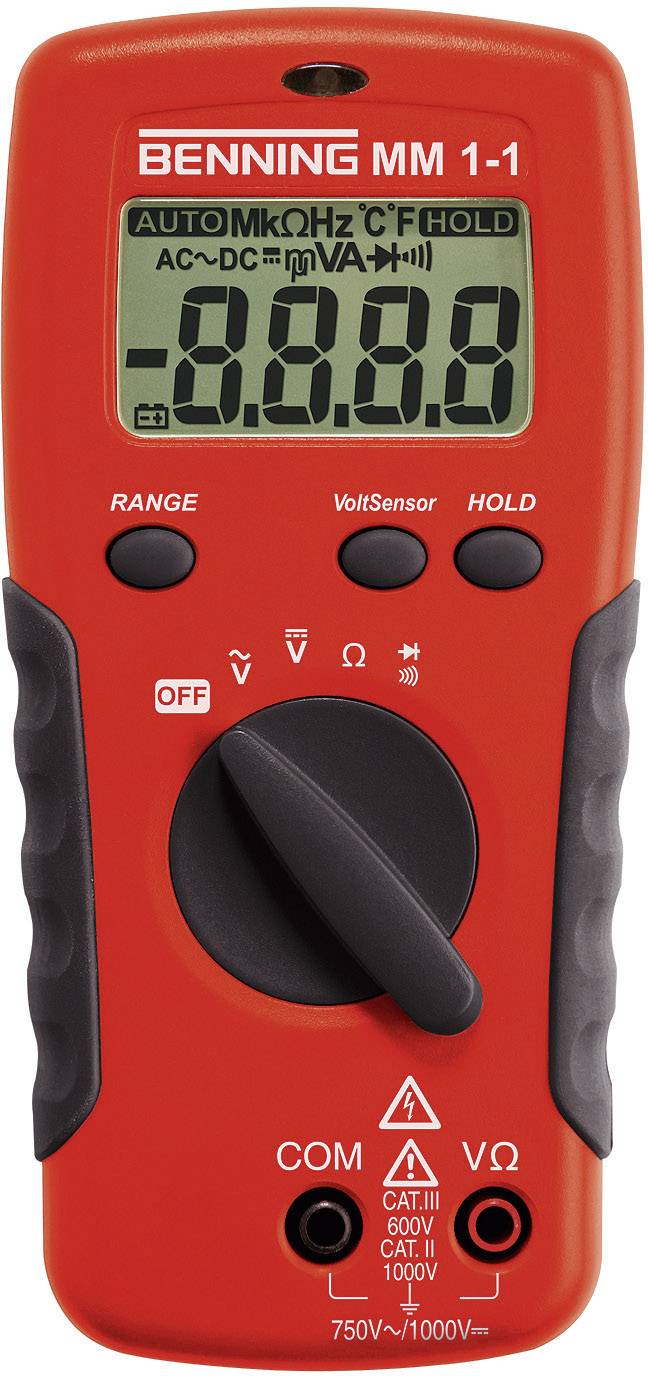 Benning MM 1-1 Multimetro portatile Calibrato (Laboratorio accreditato SCS (SCS)) digitale CAT II 1000 V, CAT III 600 V Display (Counts): 2000